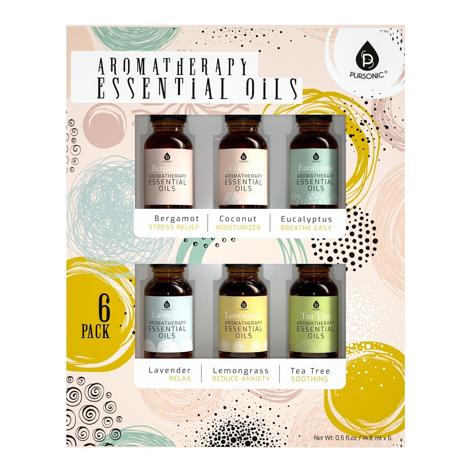 6 Pack of Aromatherapy Essential Oils - Tiny Tim Skincare6 Pack of Aromatherapy Essential OilsDC - PURSONICTiny Tim SkincareDC-28764346 Pack of Aromatherapy Essential Oils