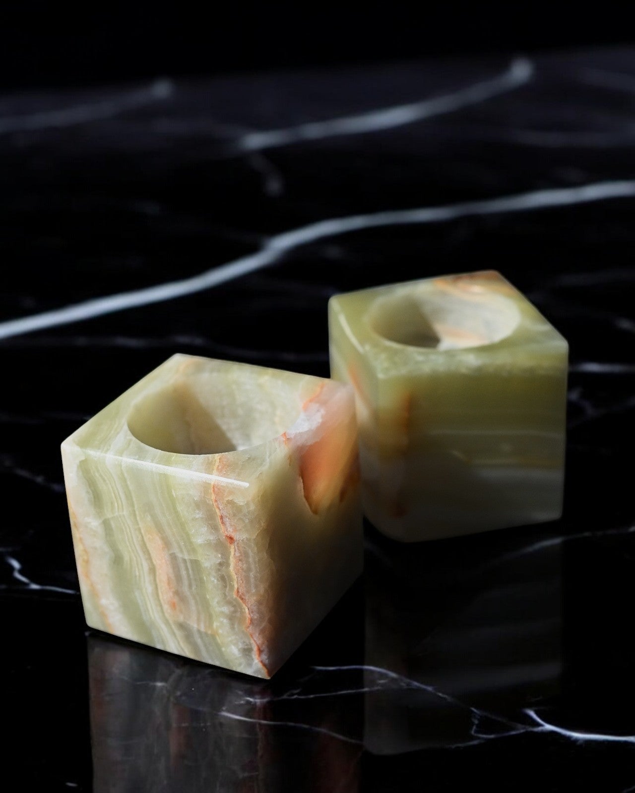 Luxury Handcrafted Onyx Candle Stand