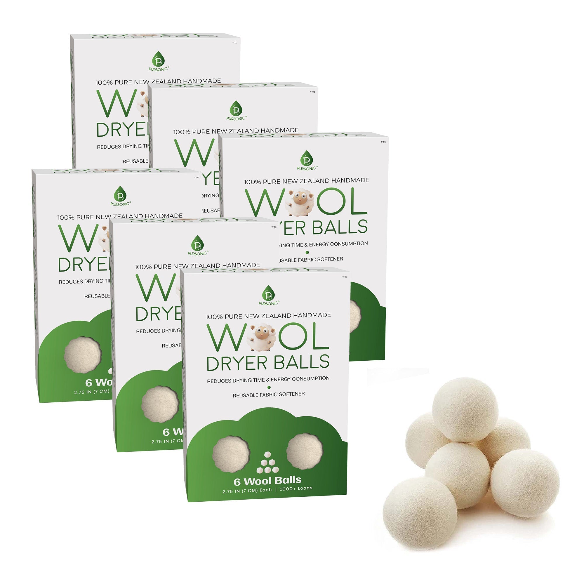 Pursonic 100% Pure New Zealand Wool Dryer Balls - Family Bundle (36 Pack)DC-PURSONICTiny Tim Skincare