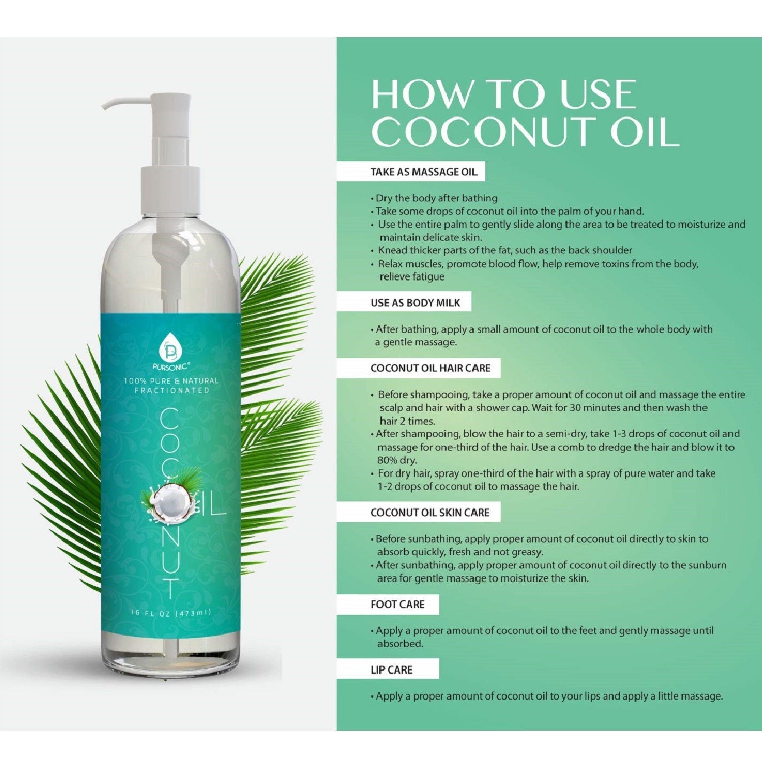 100% Pure & Natural Fractionated Coconut Oil - Tiny Tim Skincare100% Pure & Natural Fractionated Coconut OilDC - PURSONICTiny Tim SkincareDC-287625416OZ100% Pure & Natural Fractionated Coconut Oil