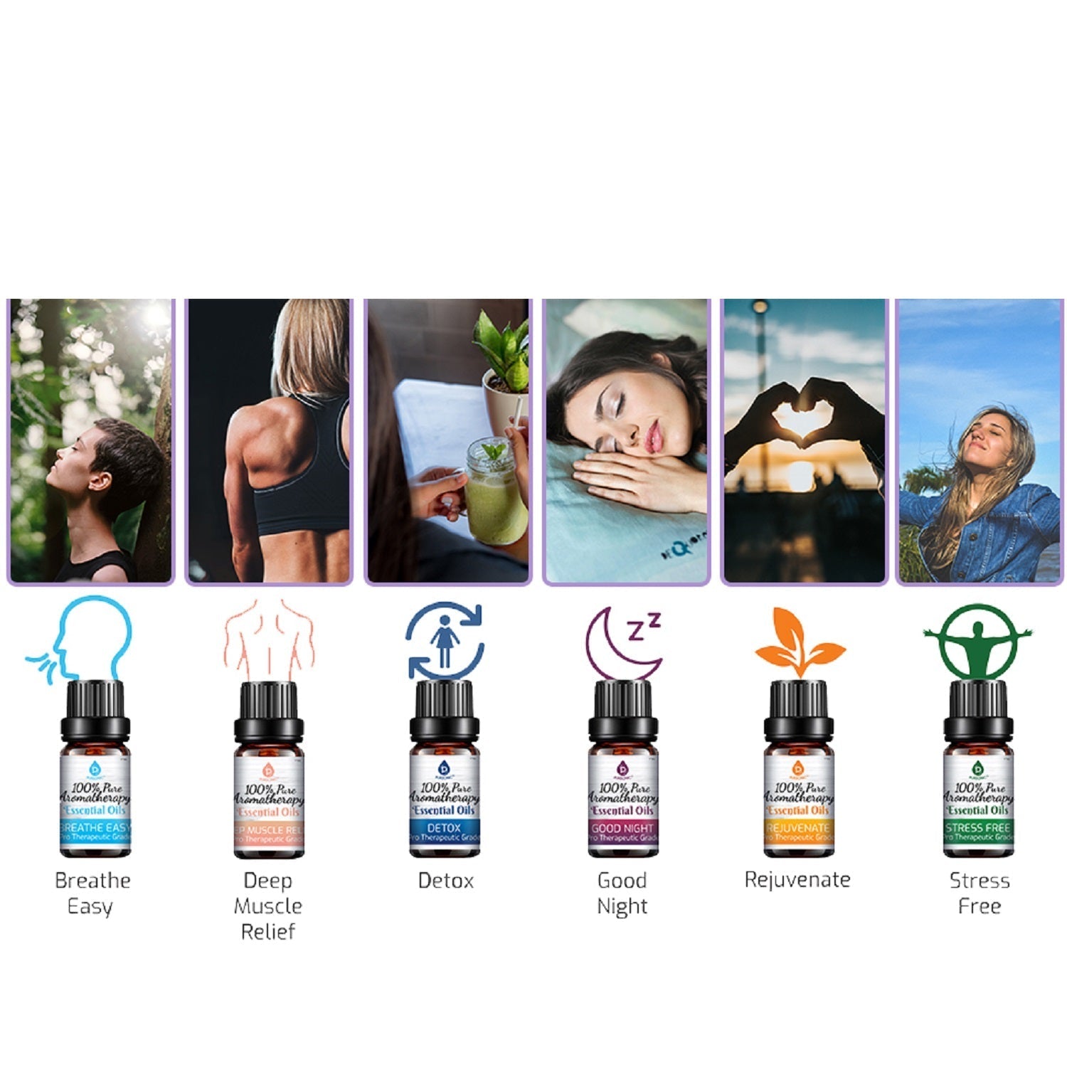 6 Pack of 100% Pure Essential Aromatherapy Oils Blends - Tiny Tim Skincare6 Pack of 100% Pure Essential Aromatherapy Oils BlendsDC - PURSONICTiny Tim SkincareDC-28762566 Pack of 100% Pure Essential Aromatherapy Oils Blends