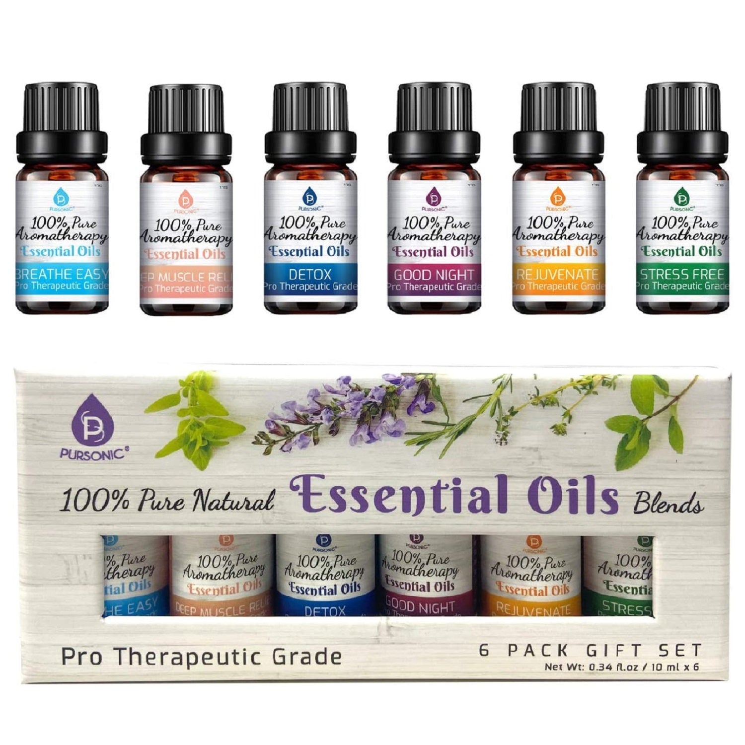 6 Pack of 100% Pure Essential Aromatherapy Oils Blends - Tiny Tim Skincare6 Pack of 100% Pure Essential Aromatherapy Oils BlendsDC - PURSONICTiny Tim SkincareDC-28762566 Pack of 100% Pure Essential Aromatherapy Oils Blends
