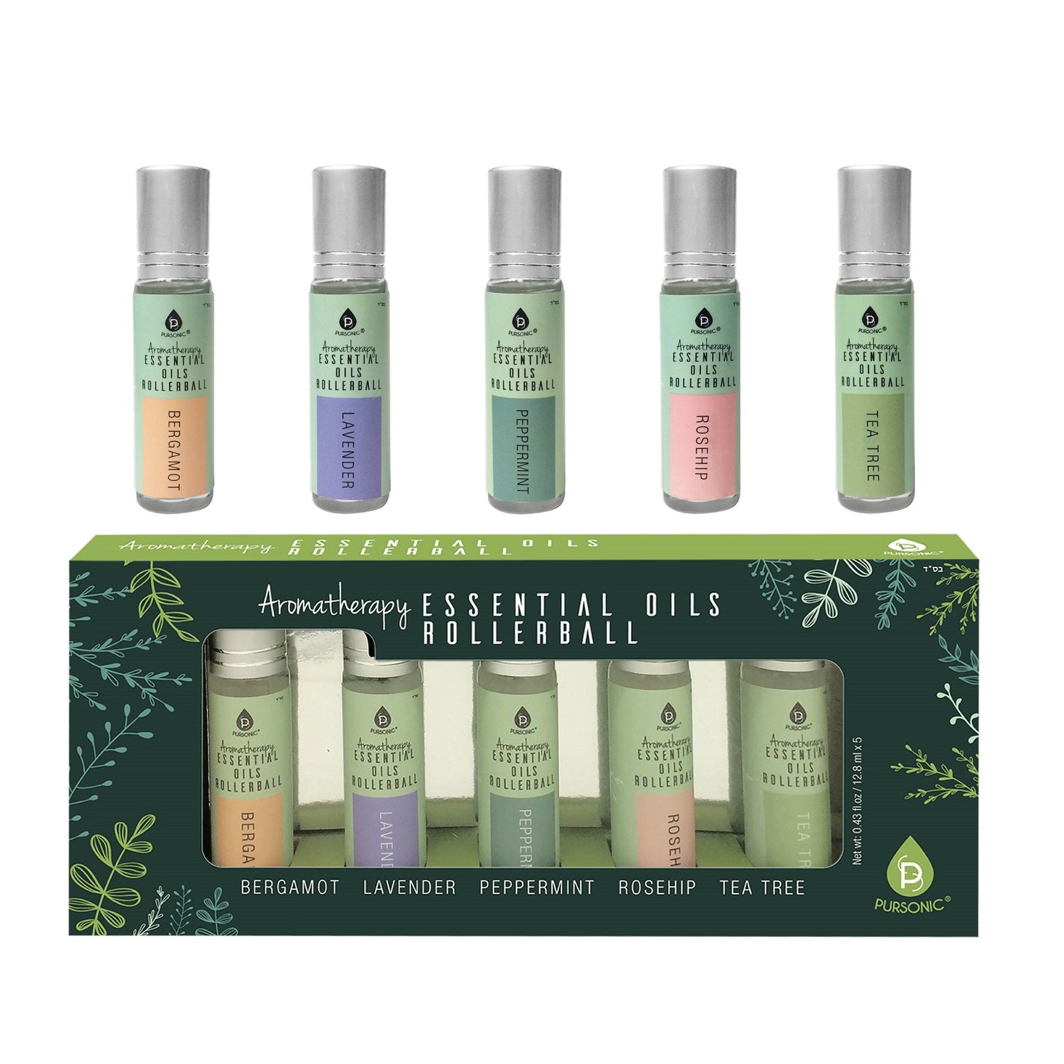Aromatherapy Essential Oils Rollerballs (Bergamot, Lavender, Peppermint, Rosehip, Tea Tree) - Tiny Tim SkincareAromatherapy Essential Oils Rollerballs (Bergamot, Lavender, Peppermint, Rosehip, Tea Tree)DC - PURSONICTiny Tim SkincareDC-2876262Aromatherapy Essential Oils Rollerballs (Bergamot, Lavender, Peppermint, Rosehip, Tea Tree)