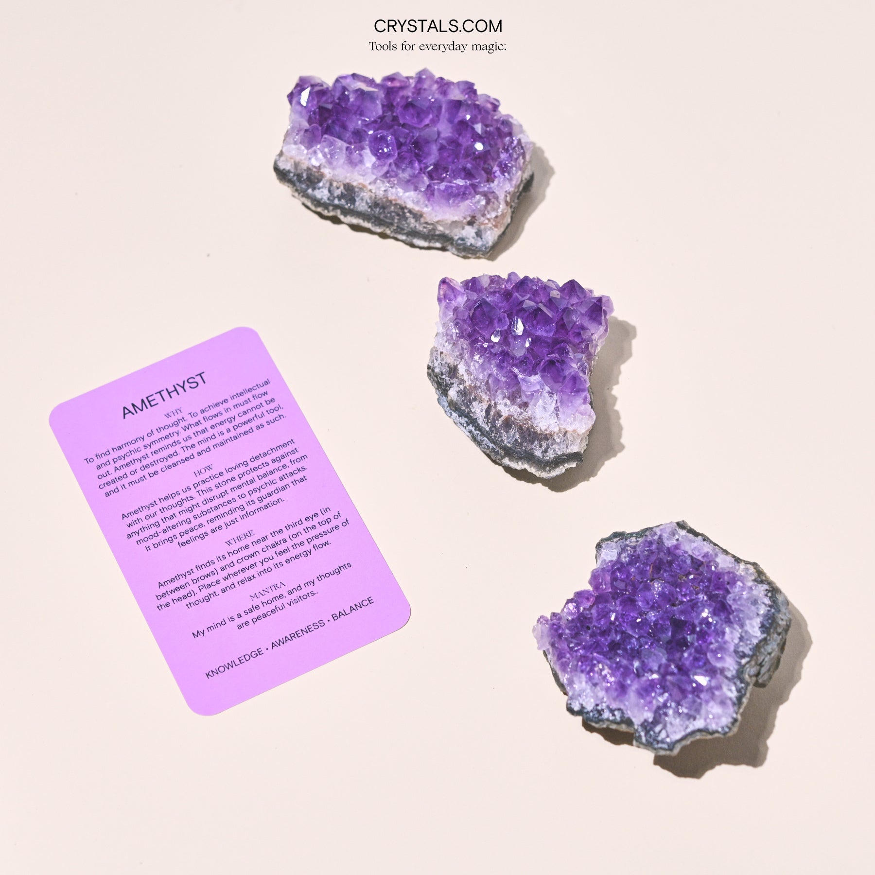 Brazilian Amethyst Cluster - Tiny Tim SkincareBrazilian Amethyst ClusterClusterCRYSTALS.COMTiny Tim Skincare70-120-amethyst-MDCRYSTALS.COMMD - 2 - 2.5 InchBrazilian Amethyst Cluster