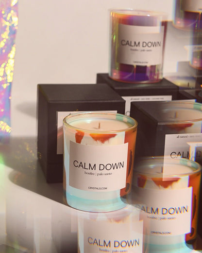 CALM DOWN Candle - Tiny Tim SkincareCALM DOWN CandleCandleCRYSTALS.COMTiny Tim Skincarecalm-down-candle-colorCRYSTALS.COMIridescent Color - Full SizeCALM DOWN Candle
