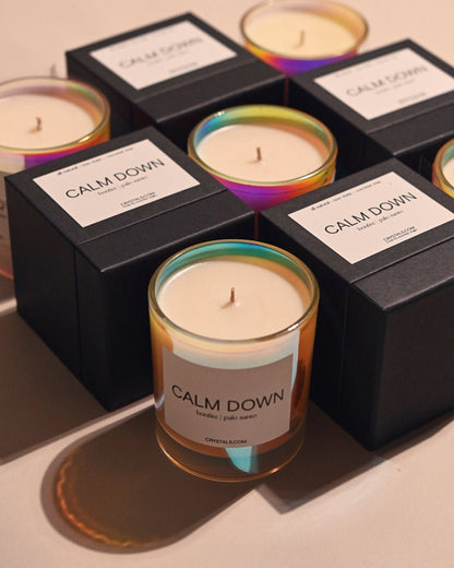 CALM DOWN Candle - Tiny Tim SkincareCALM DOWN CandleCandleCRYSTALS.COMTiny Tim Skincarecalm-down-candleCRYSTALS.COMBlack - Full SizeCALM DOWN Candle