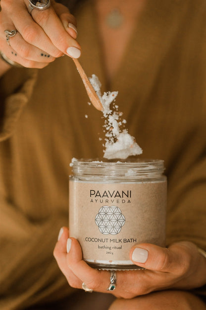 Coconut Milk Bath | Ayurvedic Herbal Soaking Ritual for Skin &amp; Spirit - Tiny Tim SkincareCoconut Milk Bath | Ayurvedic Herbal Soaking Ritual for Skin &amp; SpiritDC - PAAVANI AyurvedaTiny Tim SkincareDC-1864119Compostable RefillCoconut Milk Bath | Ayurvedic Herbal Soaking Ritual for Skin &amp; Spirit