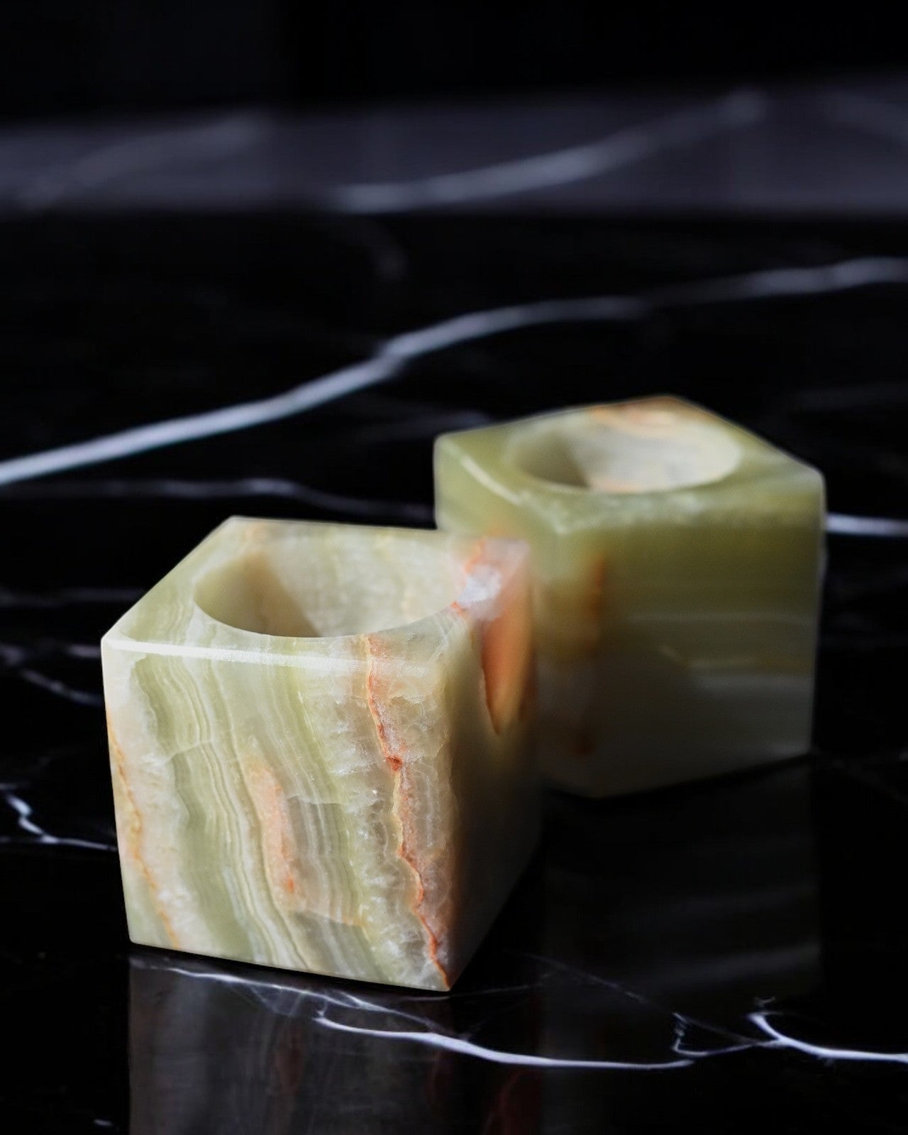 Luxury Handcrafted Onyx Candle Stand