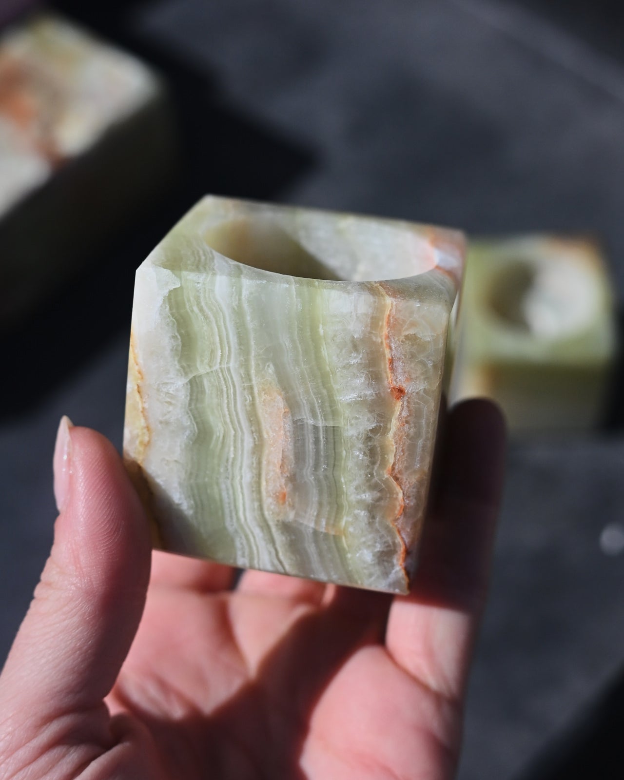 Luxury Handcrafted Onyx Candle Stand