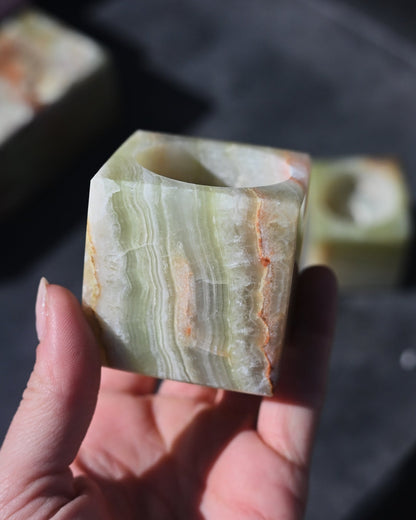 Luxury Handcrafted Onyx Candle Stand