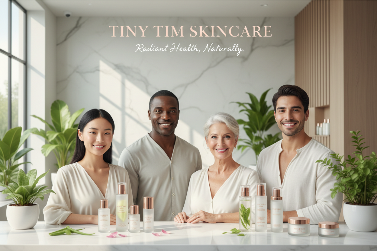 Help me generate banner for health care and skin care add the store product to it more and make it professional and attractive add real human bieng to it
