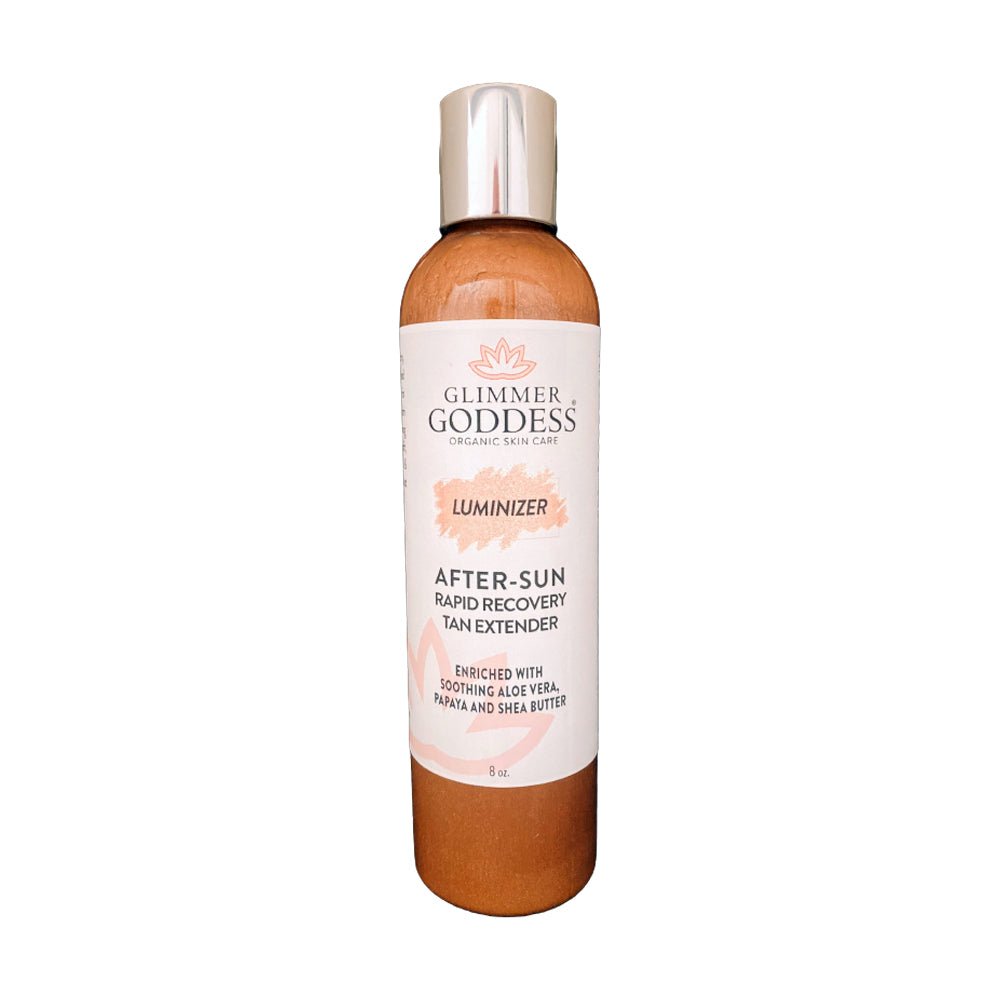 Organic After Sun Lotion &amp; Tan Extender + Luminizing Shimmer - Tiny Tim SkincareOrganic After Sun Lotion &amp; Tan Extender + Luminizing ShimmerSkin CareDC - Glimmer Goddess®Tiny Tim SkincareDC-17983958 oz.Organic After Sun Lotion &amp; Tan Extender + Luminizing Shimmer