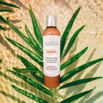Organic After Sun Lotion &amp; Tan Extender + Luminizing Shimmer - Tiny Tim SkincareOrganic After Sun Lotion &amp; Tan Extender + Luminizing ShimmerSkin CareDC - Glimmer Goddess®Tiny Tim SkincareDC-17983958 oz.Organic After Sun Lotion &amp; Tan Extender + Luminizing Shimmer