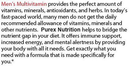 Pure Multi - Vitamins Mens - Tiny Tim SkincarePure Multi - Vitamins MensDC - Purex NutritionTiny Tim SkincareDC-1862522Pure Multi - Vitamins MensPure Multi - Vitamins Mens