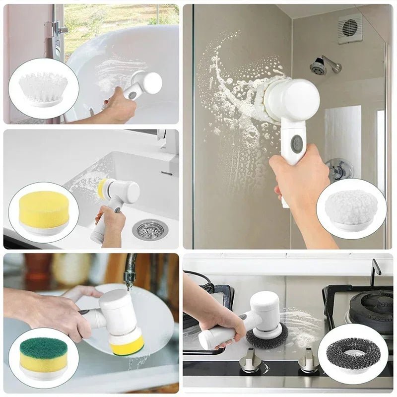 🧽 Rechargeable Electric Cleaning Brush – Cordless Spin Scrubber with Replaceable Brush Heads for Bathroom, Kitchen, and Multi - Surface Cleaning - Tiny Tim Skincare🧽 Rechargeable Electric Cleaning Brush – Cordless Spin Scrubber with Replaceable Brush Heads for Bathroom, Kitchen, and Multi - Surface CleaningLuminous Bear ShopTiny Tim Skincare3033485287559230334852875592White with 5 Heads🧽 Rechargeable Electric Cleaning Brush – Cordless Spin Scrubber with Replaceable Brush Heads for Bathroom, Kitc