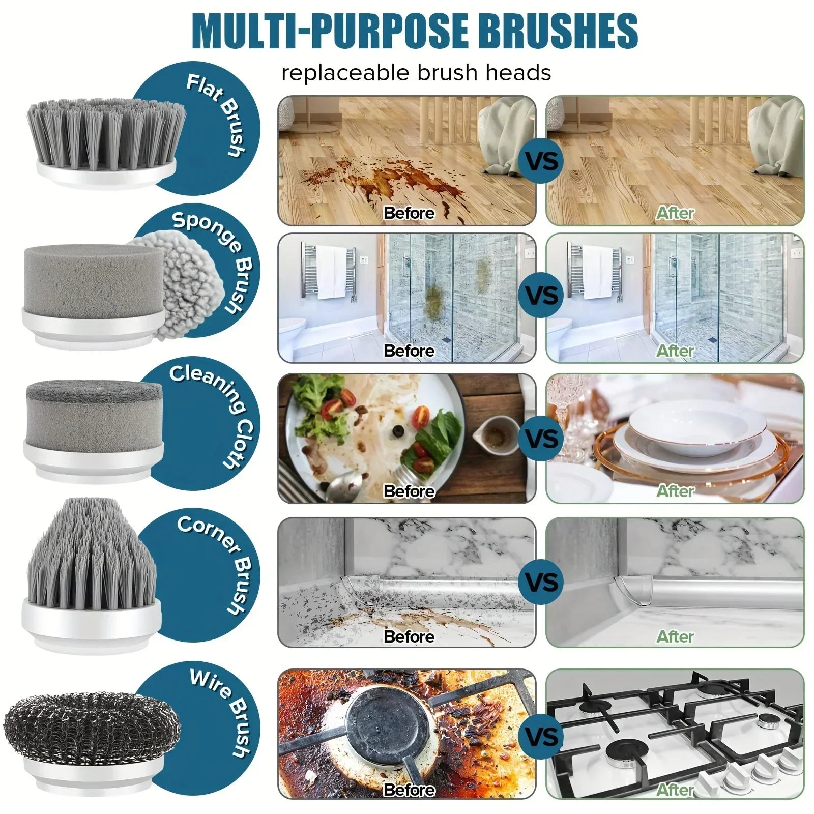 🧽 Rechargeable Electric Cleaning Brush – Cordless Spin Scrubber with Replaceable Brush Heads for Bathroom, Kitchen, and Multi - Surface Cleaning - Tiny Tim Skincare🧽 Rechargeable Electric Cleaning Brush – Cordless Spin Scrubber with Replaceable Brush Heads for Bathroom, Kitchen, and Multi - Surface CleaningLuminous Bear ShopTiny Tim Skincare3033485287559230334852875592White with 5 Heads🧽 Rechargeable Electric Cleaning Brush – Cordless Spin Scrubber with Replaceable Brush Heads for Bathroom, Kitc