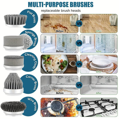 🧽 Rechargeable Electric Cleaning Brush – Cordless Spin Scrubber with Replaceable Brush Heads for Bathroom, Kitchen, and Multi - Surface Cleaning - Tiny Tim Skincare🧽 Rechargeable Electric Cleaning Brush – Cordless Spin Scrubber with Replaceable Brush Heads for Bathroom, Kitchen, and Multi - Surface CleaningLuminous Bear ShopTiny Tim Skincare3033485287559230334852875592White with 5 Heads🧽 Rechargeable Electric Cleaning Brush – Cordless Spin Scrubber with Replaceable Brush Heads for Bathroom, Kitc